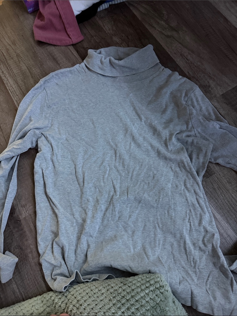 Jones New York Heather Gray Turtleneck Long Sleeve Top